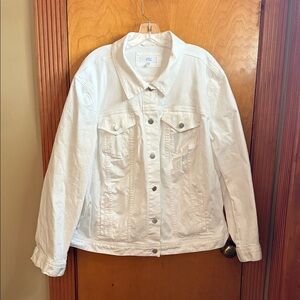 Loft White Denim Jacket Plus Size